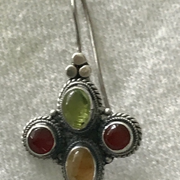 925 stamped earrings Peridot, Garnet & Citrine. 🤗Offers🍀welcome - Picture 6 of 6
